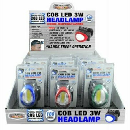 BLAZING LEDZ Shawshank Headlamp, AAA Battery, LED Lamp, 180 Lumens, Blue/Green/Red 702350